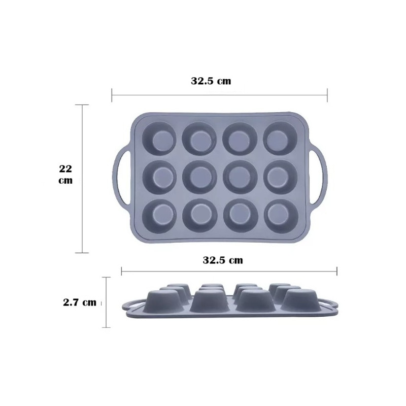 Durable Muffin silicone mold with metal reinforced-frame
