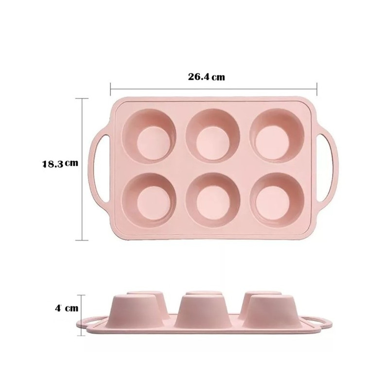 Szilikon muffin sütő fém merevítéssel 6 muffin