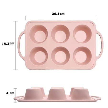 Szilikon muffin sütő fém merevítéssel 6 muffin