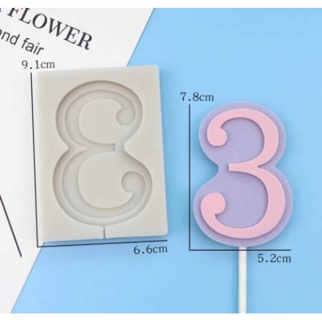 Large Number Silicone mold nr. 3