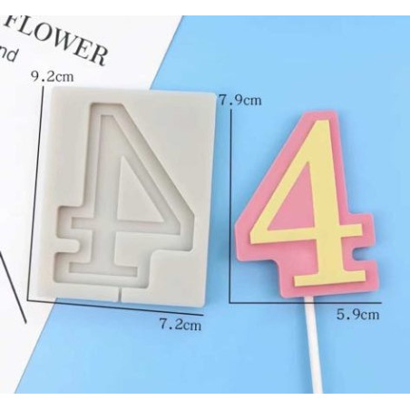 Large Number Silicone mold nr. 4
