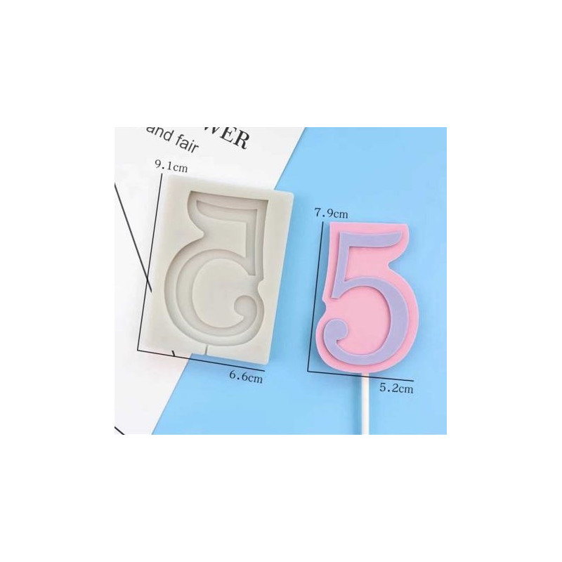 Large Number Silicone mold nr. 5