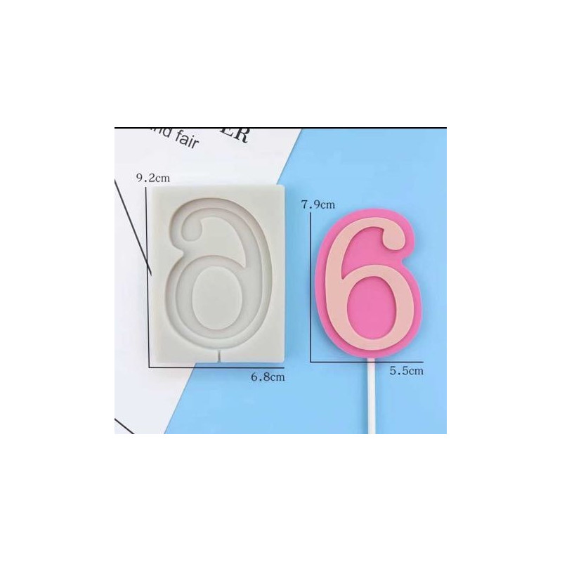 Large Number Silicone mold nr. 6
