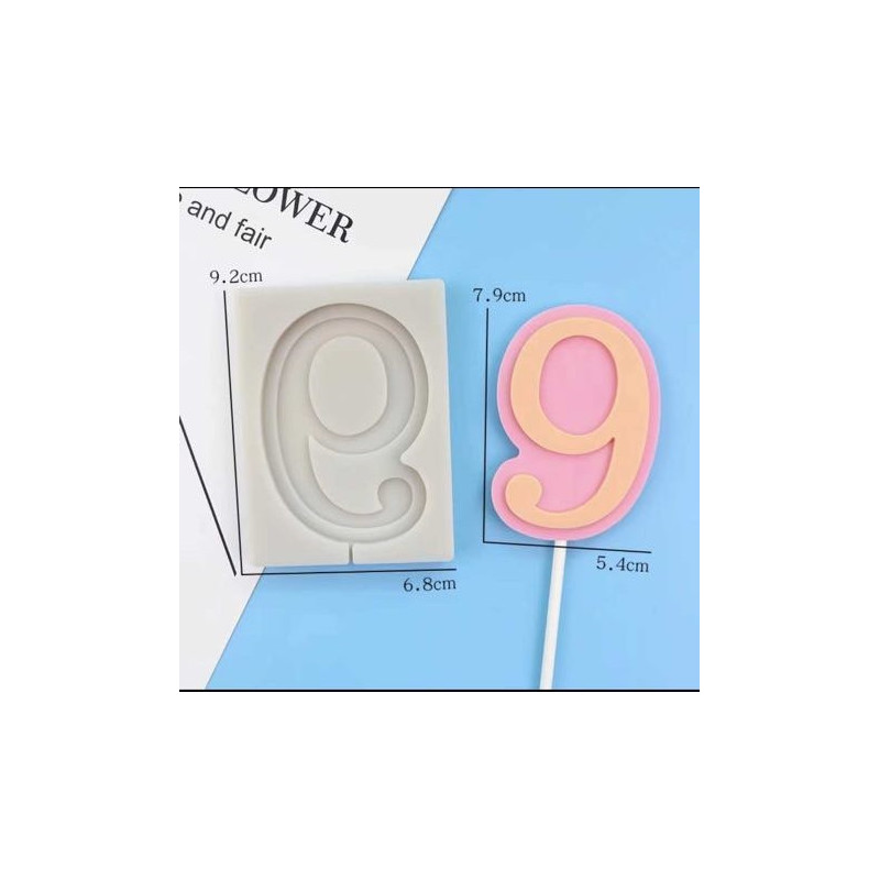 Large Number Silicone mold nr. 9