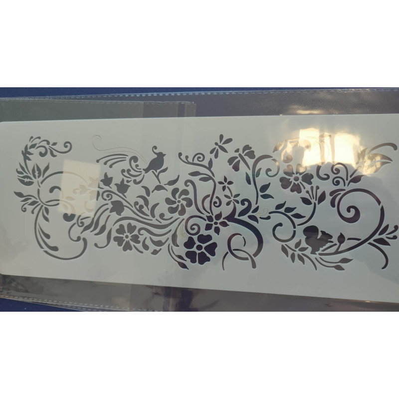 Virágos madaras stencil