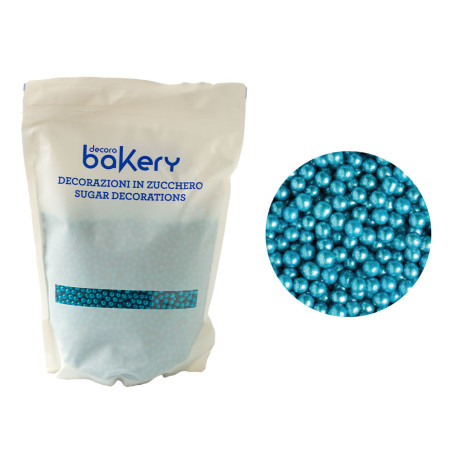 Metallic Blue Sugar Pearls 1 Kg