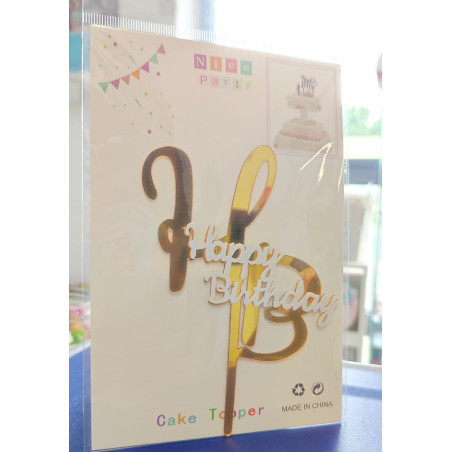 Acril Happy Birthday cake topper