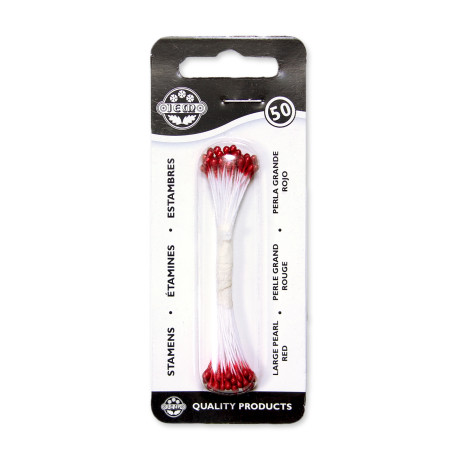 Pearl Stamen Large - Red
