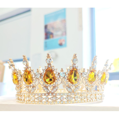 Large golden crown with yellow gems