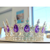 Large silver crown with purple gems
