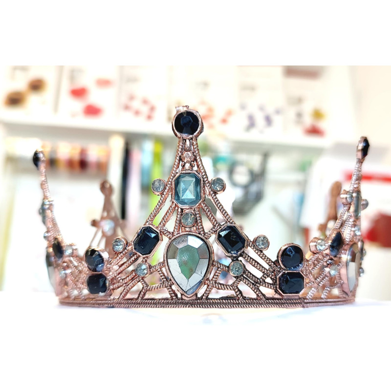 copy of Large golden crown with multiple blue gems