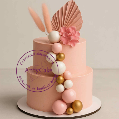 Bubble Cake Topper Mix set of 20 pink - gold - white