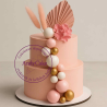 Bubble Cake Topper Mix set of 20 pink - gold - white