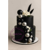 Bubble Cake Topper Mix set of 20 black and silver