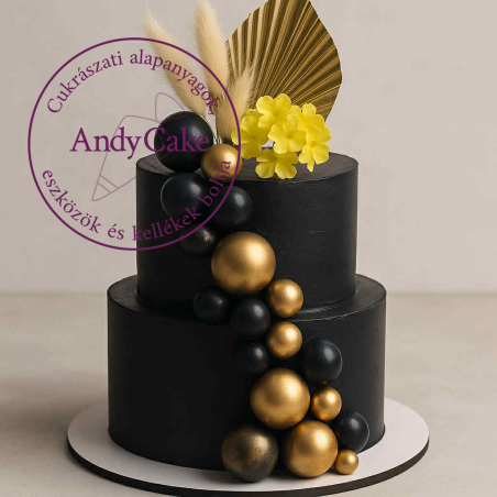 Bubble Cake Topper Mix set of 20 black and golden