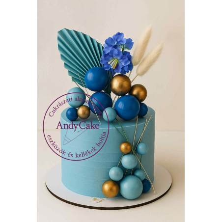 Bubble Cake Topper Mix set of 20 blue and gold