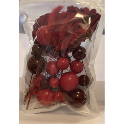 Bubble Cake Topper Mix set of 20 red and claret