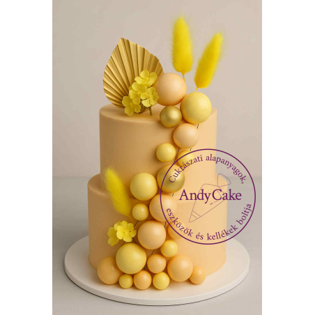 Bubble Cake Topper Mix set of 20 peach and yellow
