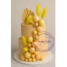 Bubble Cake Topper Mix set of 20 peach and yellow