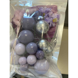 Bubble Cake Topper Mix set of 20 purple silver