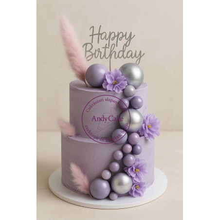 Bubble Cake Topper Mix set of 20 purple silver