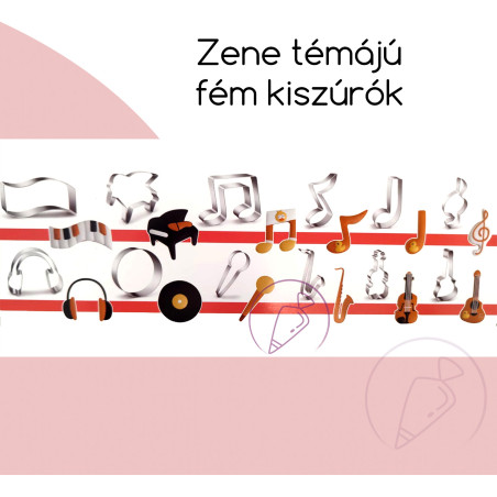 Zene hangszer témájú fém kiszúrók