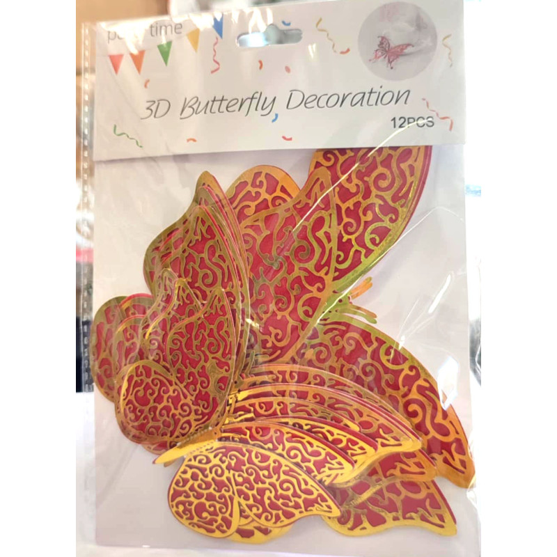 Butterfly sett- gold-red