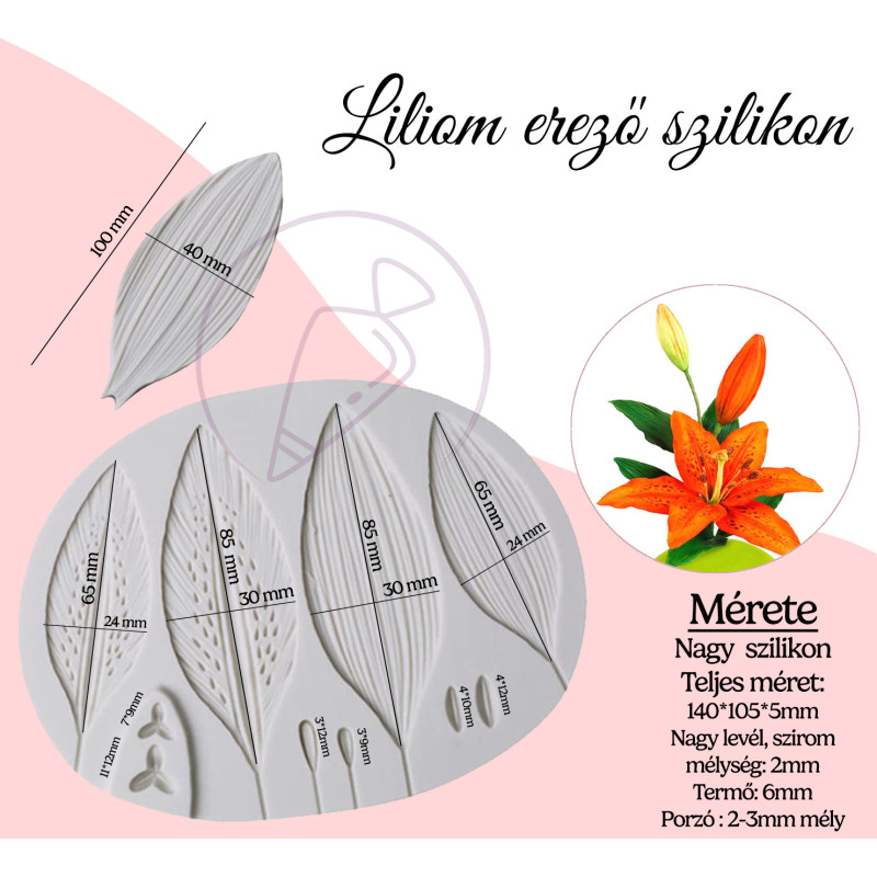 Liliom erező szilikon