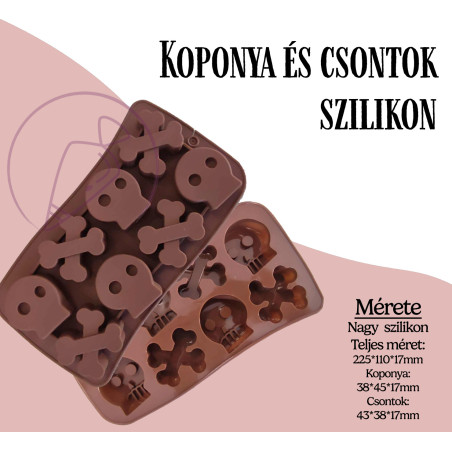 Koponyás Halloween szilikon 8 üreges