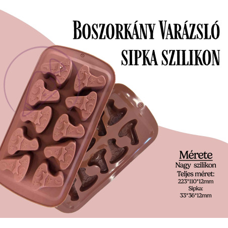 Boszorkány varászlós Halloween szilikon 10 üreges