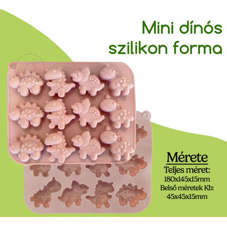 Dinó csoki öntő szilikon forma (12 forma)