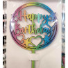 Happy Birthday wood cake decor set