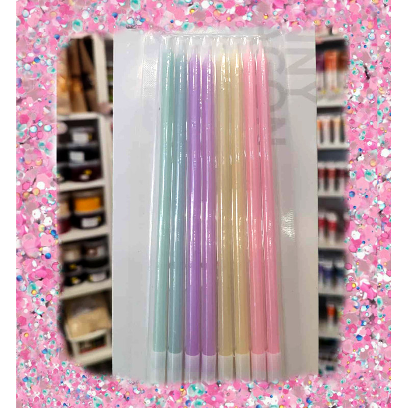 Pastel color candle set