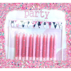 Pink party candle set