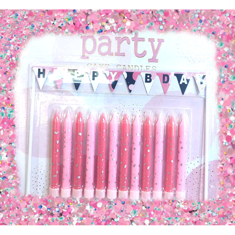 Pink party candle set