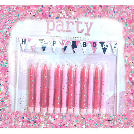 Pink party candle set