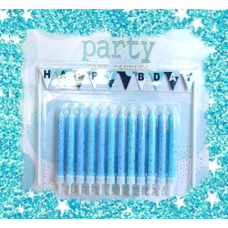 Blue party candle set
