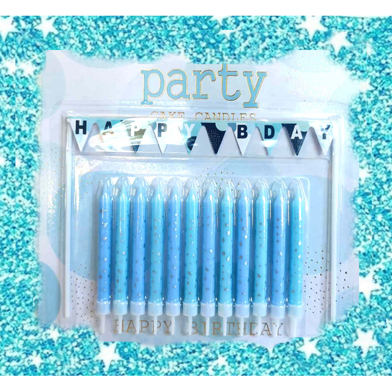 Blue party candle set