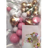 Bubble Cake Topper Mix pink white gold