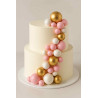 Bubble Cake Topper Mix pink white gold