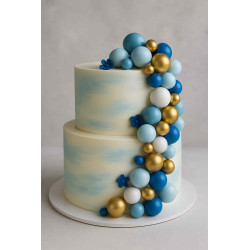 Bubble Cake Topper Mix blue...