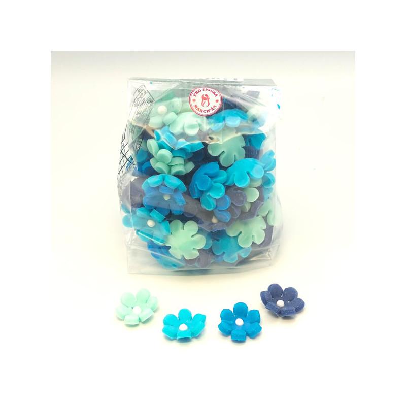 Marcipán apró kék virágok (ibolya-király-baba-világos kék)