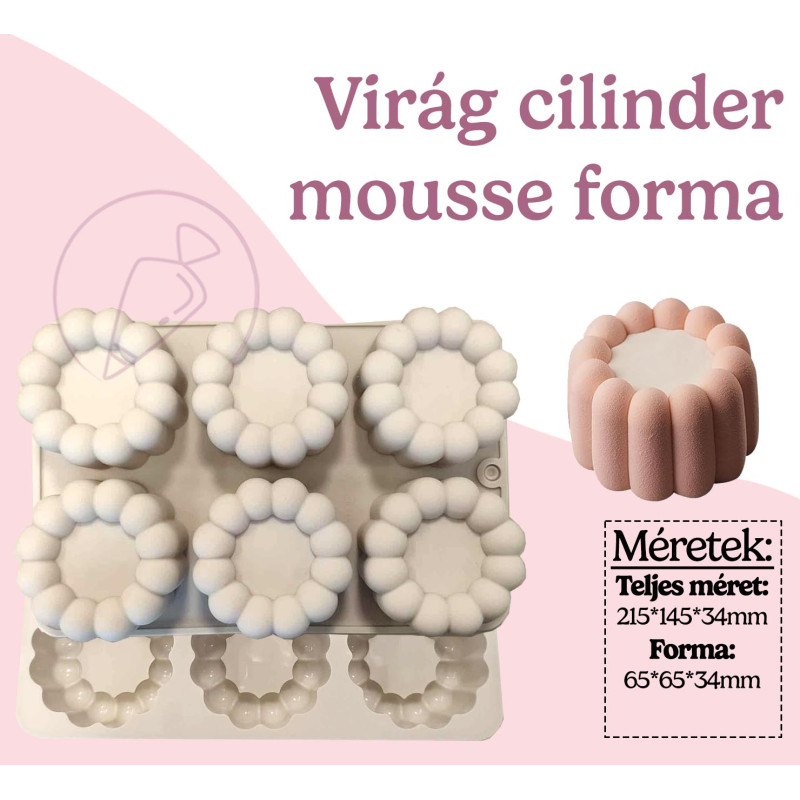 Flower cylinder mousse silicone mold