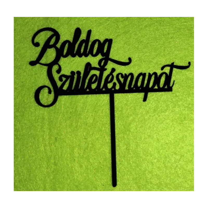 Happy Birthday Black Cake Topper 2.