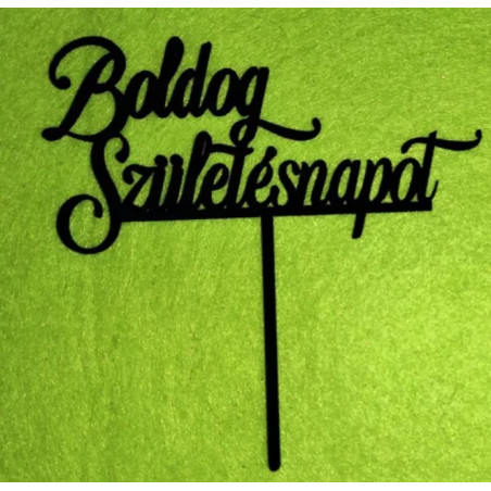 Happy Birthday Black Cake Topper 2.