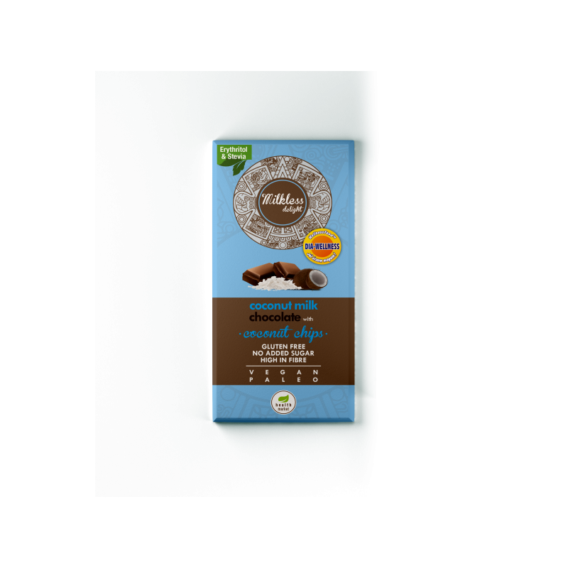 Kókuszchipes kókusztejes vegán csokoládé 80g