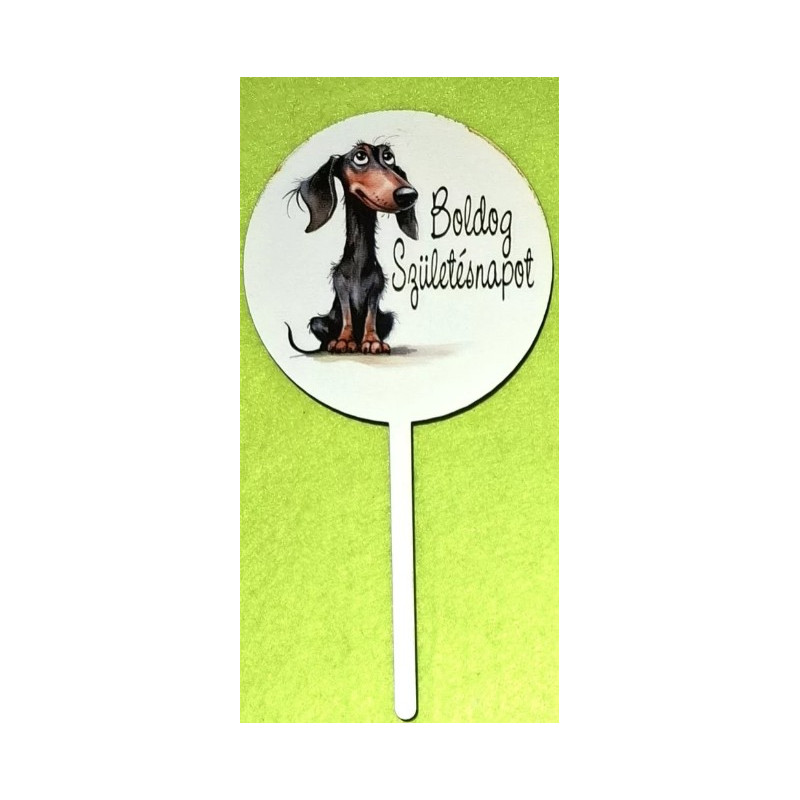 Happy Birthday Cake Topper Dog Dachshund