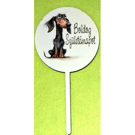Happy Birthday Cake Topper Dog Dachshund