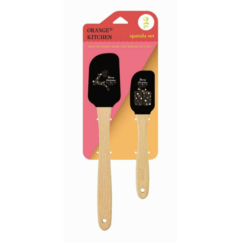 Christmas Black spatula set of 2