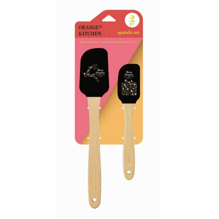 Christmas Black spatula set of 2